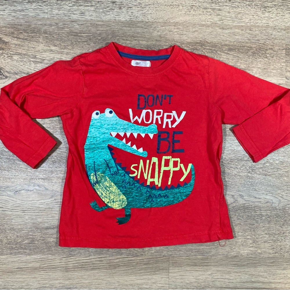 Pepco Little Kids T-Shirt Long Sleeve Crocodile Boys 98 cm 24-36 Months Red